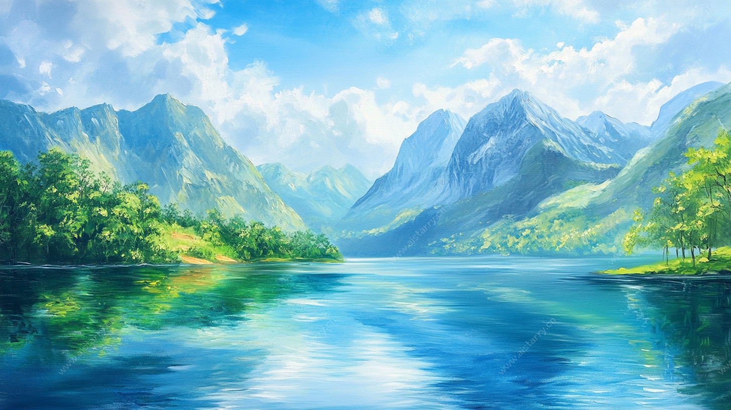 梦幻山水间的静谧湖景