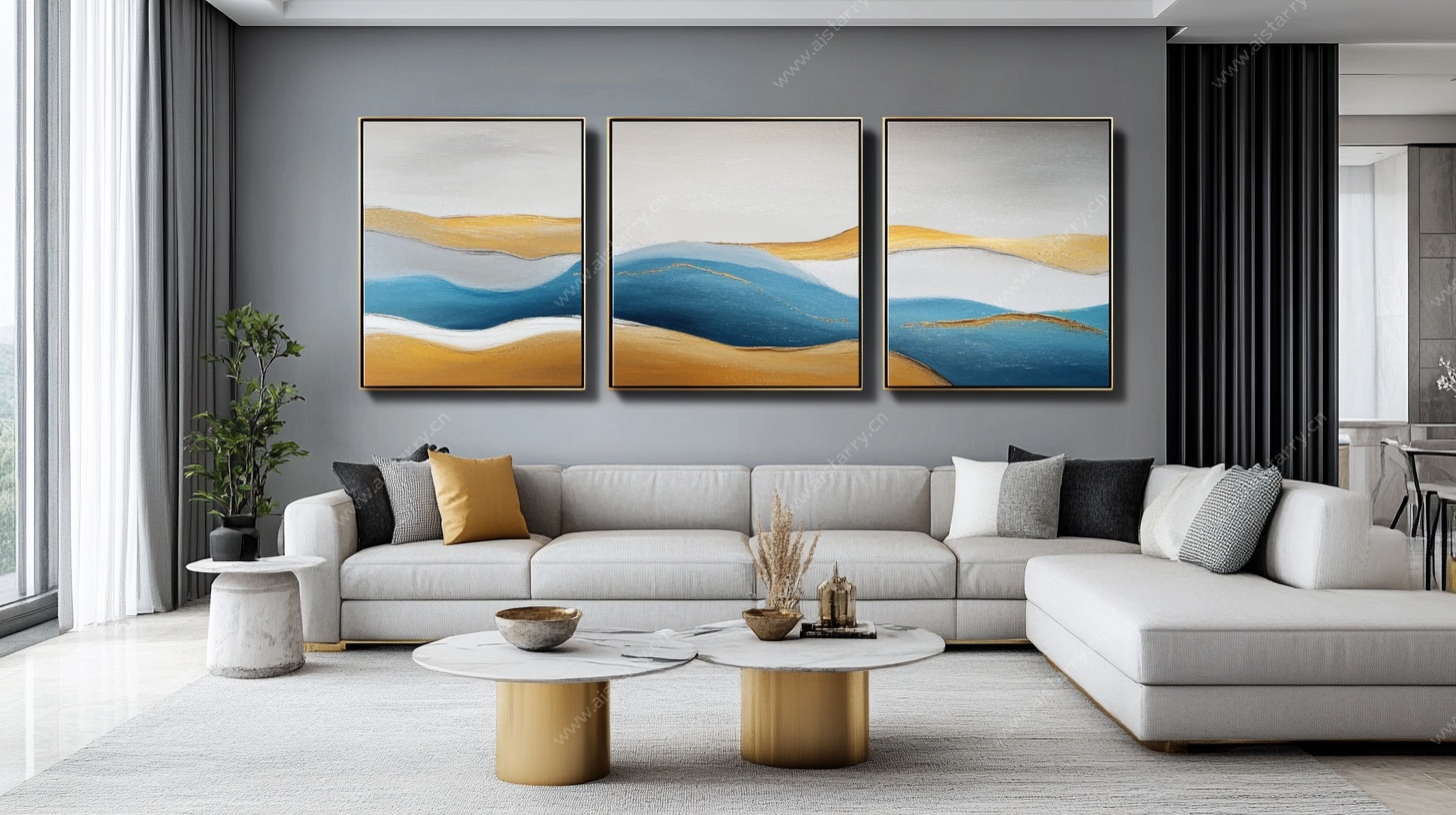 现代简约风客厅装饰画场景