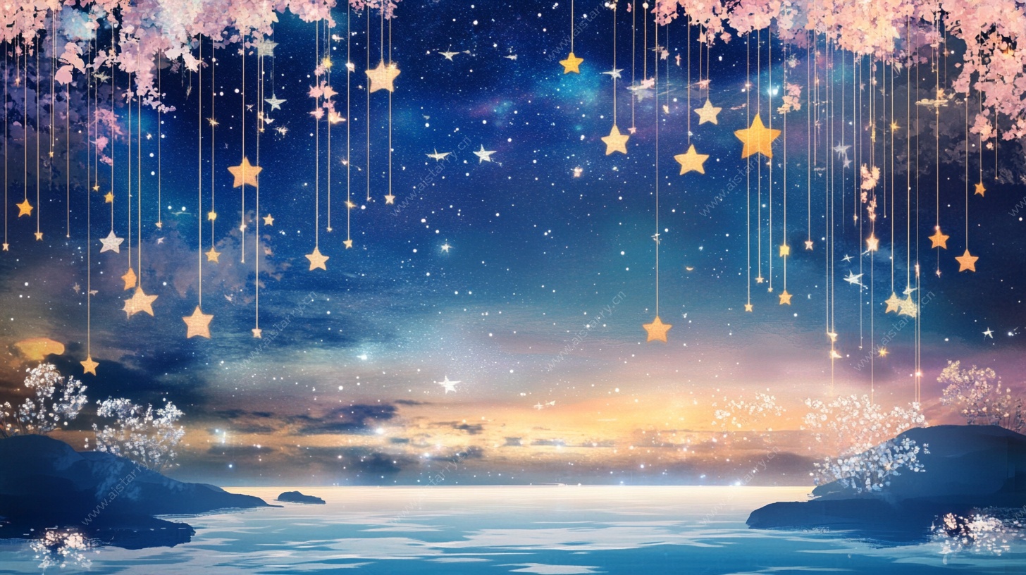 梦幻星空下的唯美湖畔
