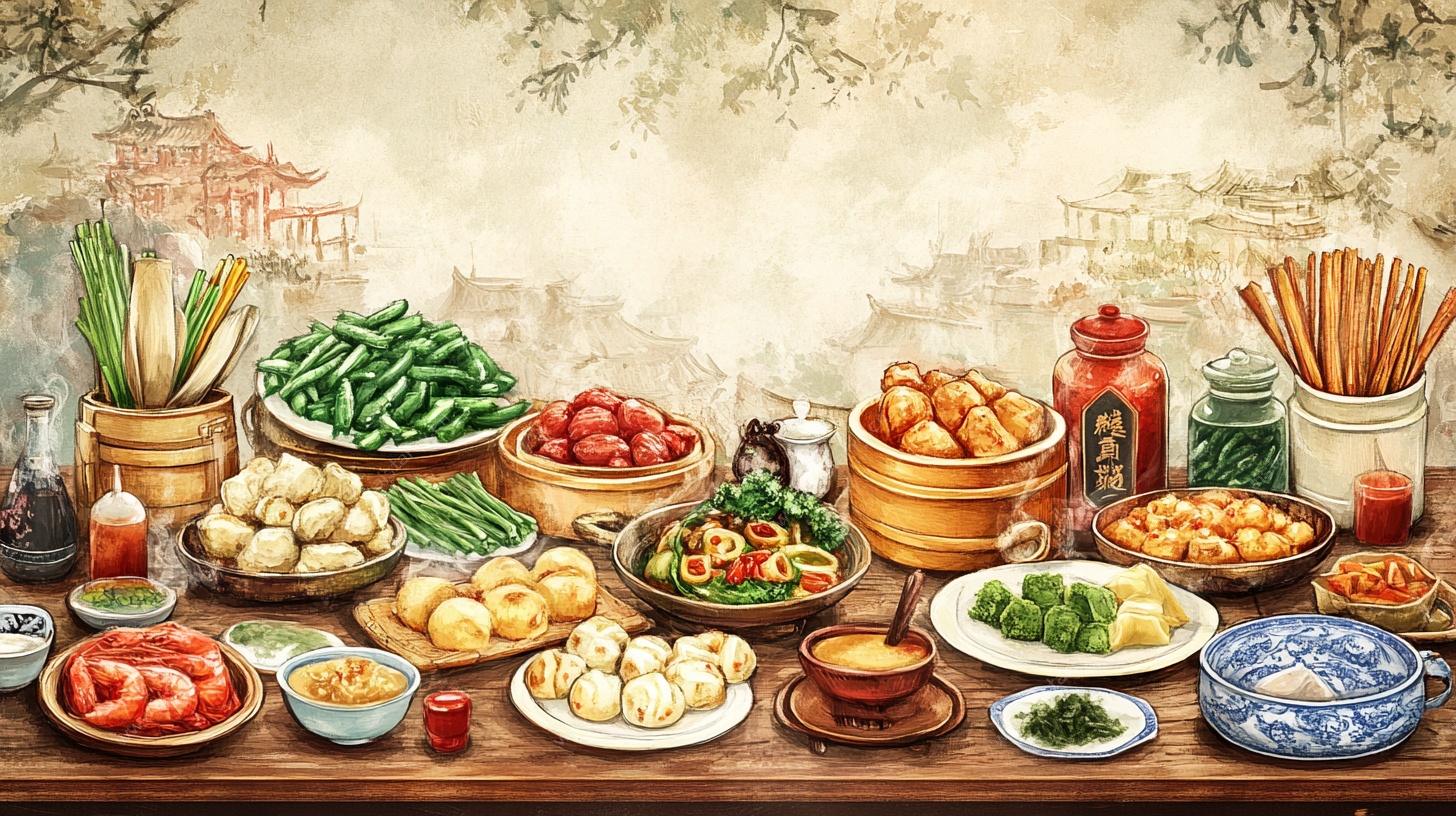 中式丰盛菜肴美食展示