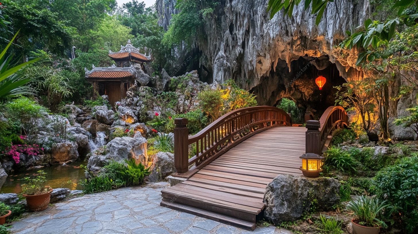 中式园林溶洞景观小径