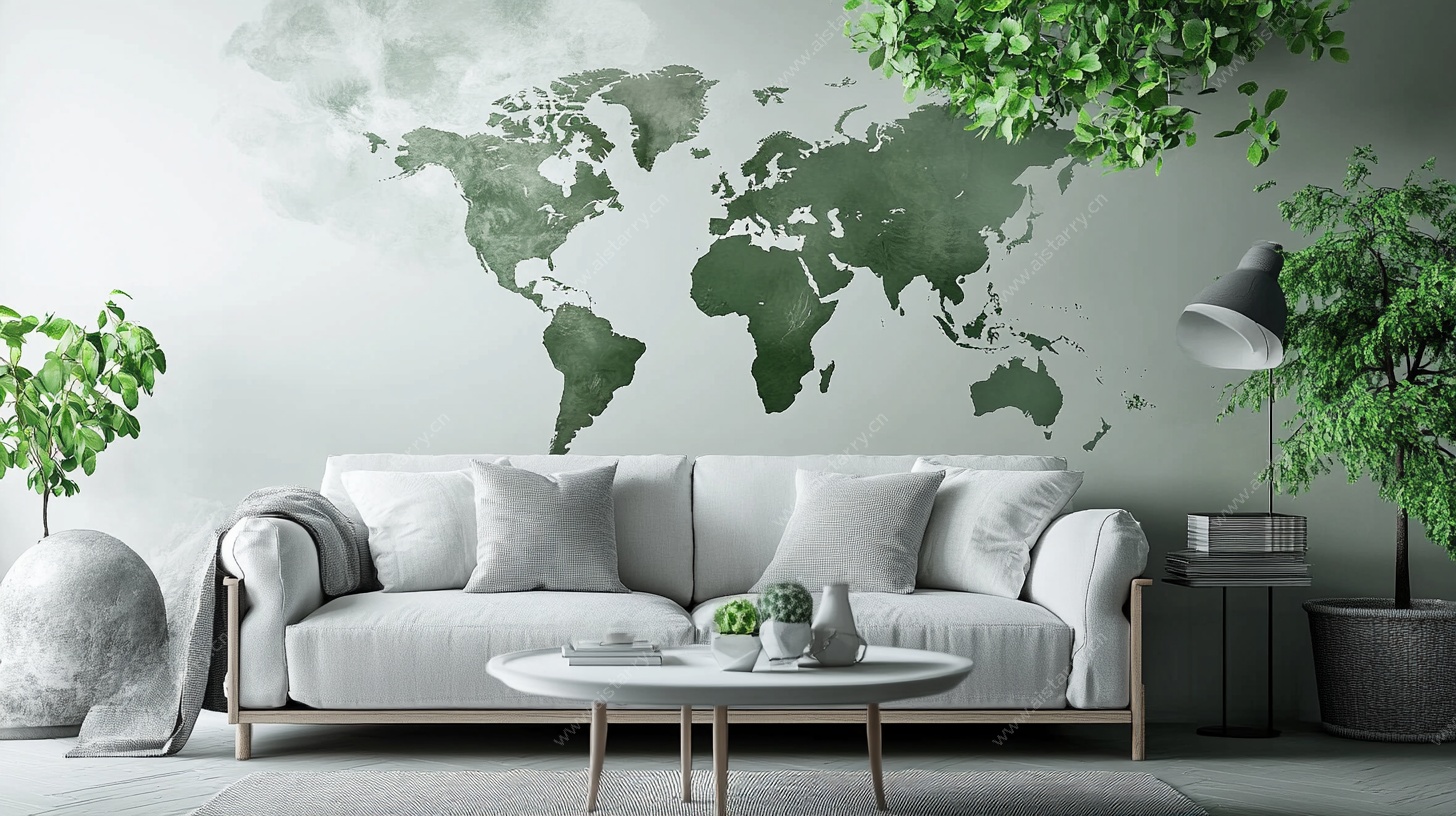 绿植世界风客厅沙发场景