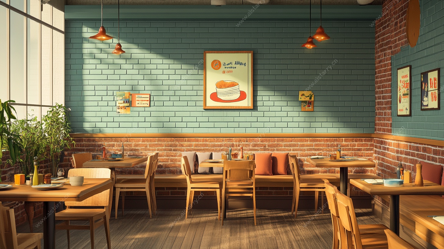 温馨复古风咖啡馆室内场景