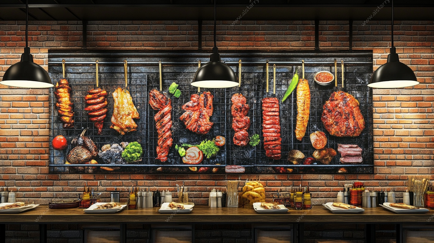 烤肉主题餐厅墙面装饰画