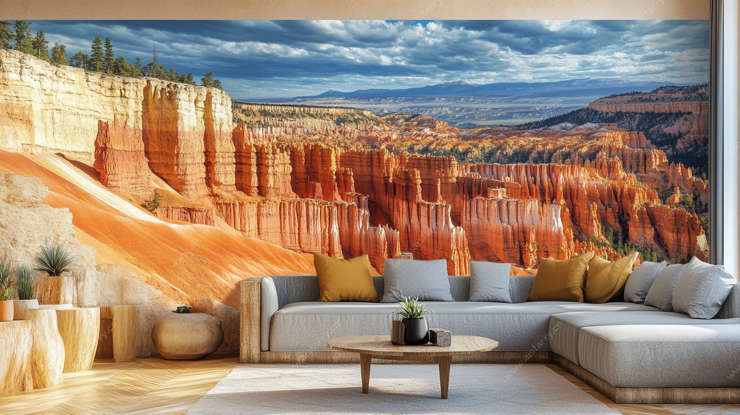 壮丽峡谷风景客厅壁画