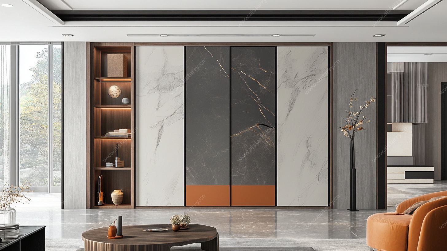 现代简约风客厅收纳柜展示