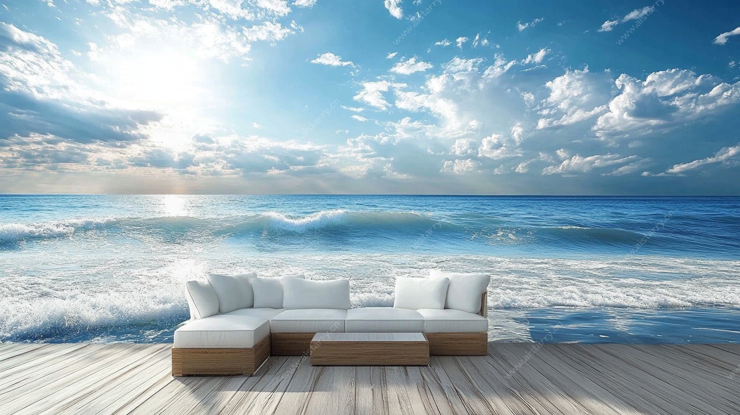 海边休闲沙发场景