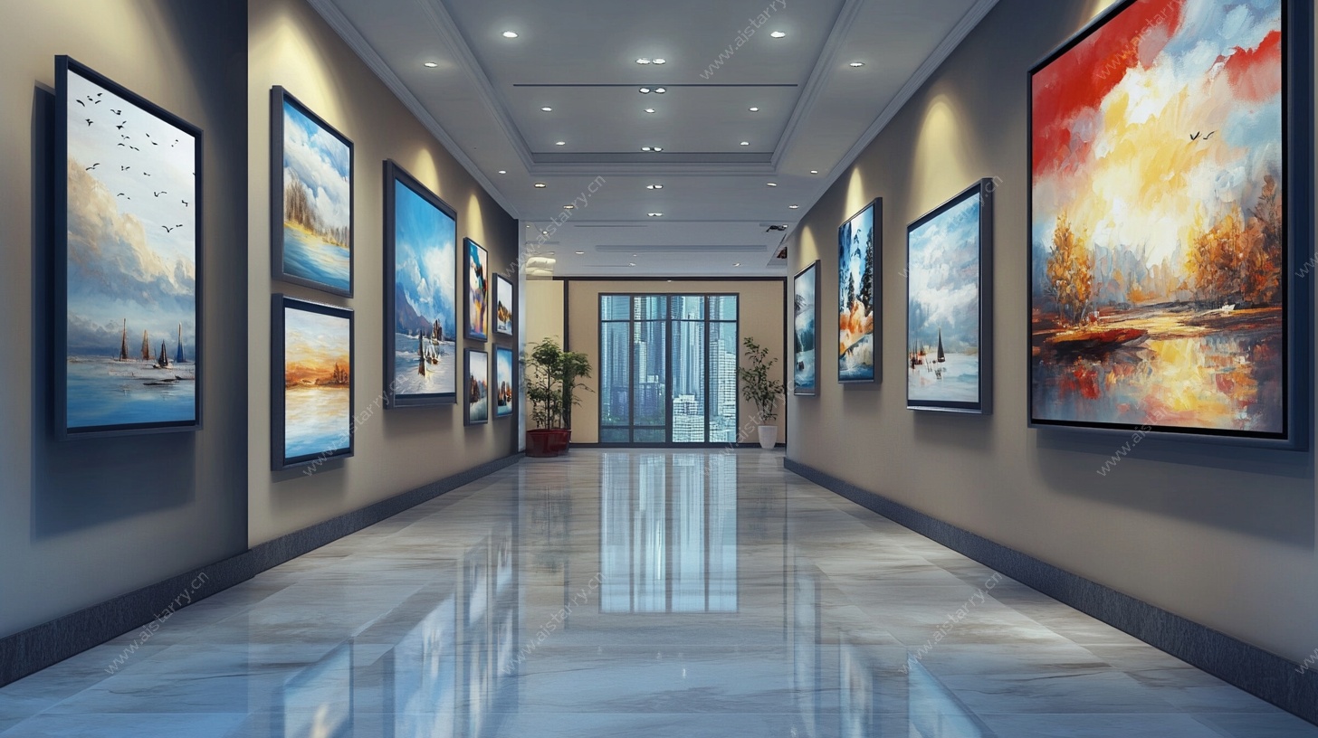 艺术画作装点的宽敞走廊