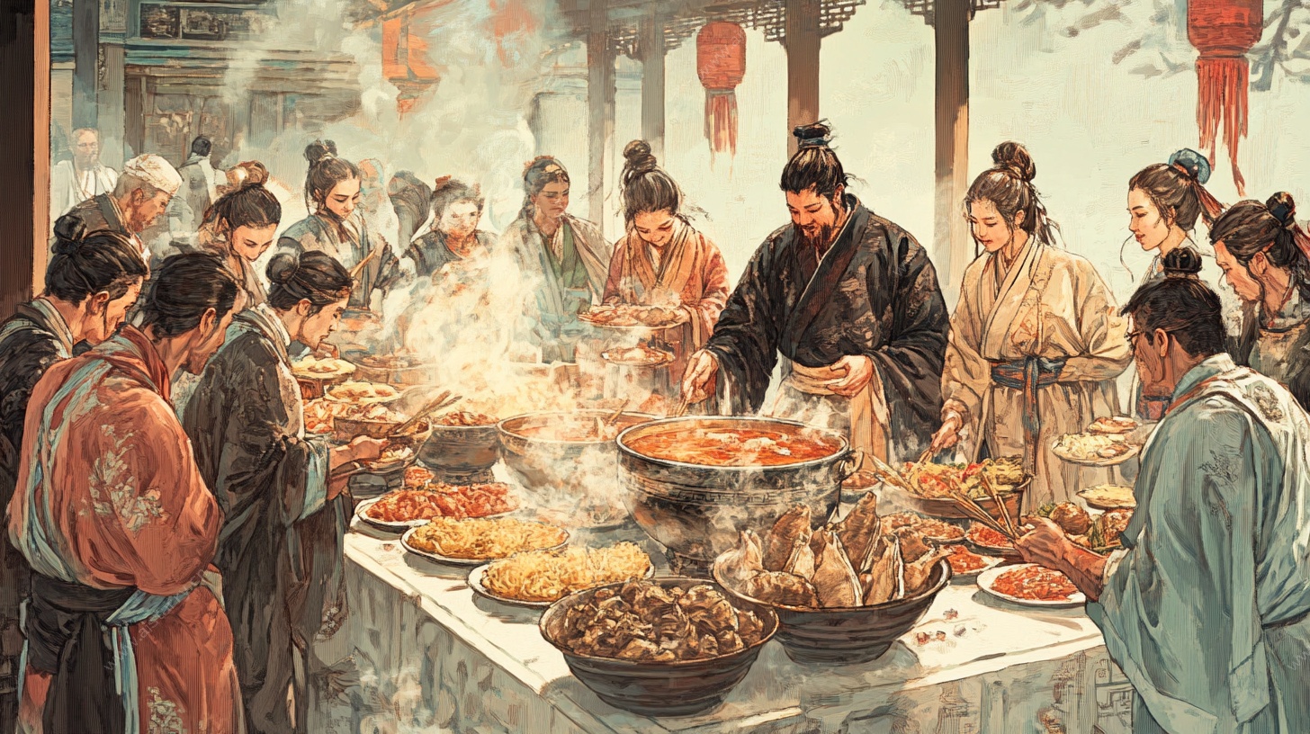 古代盛宴场景图