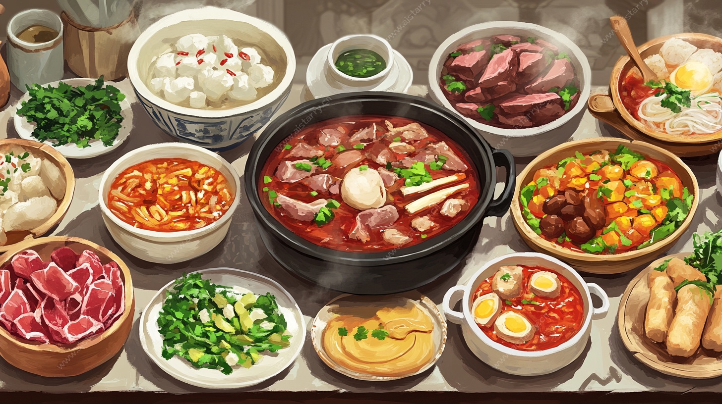 丰盛火锅美食盛宴