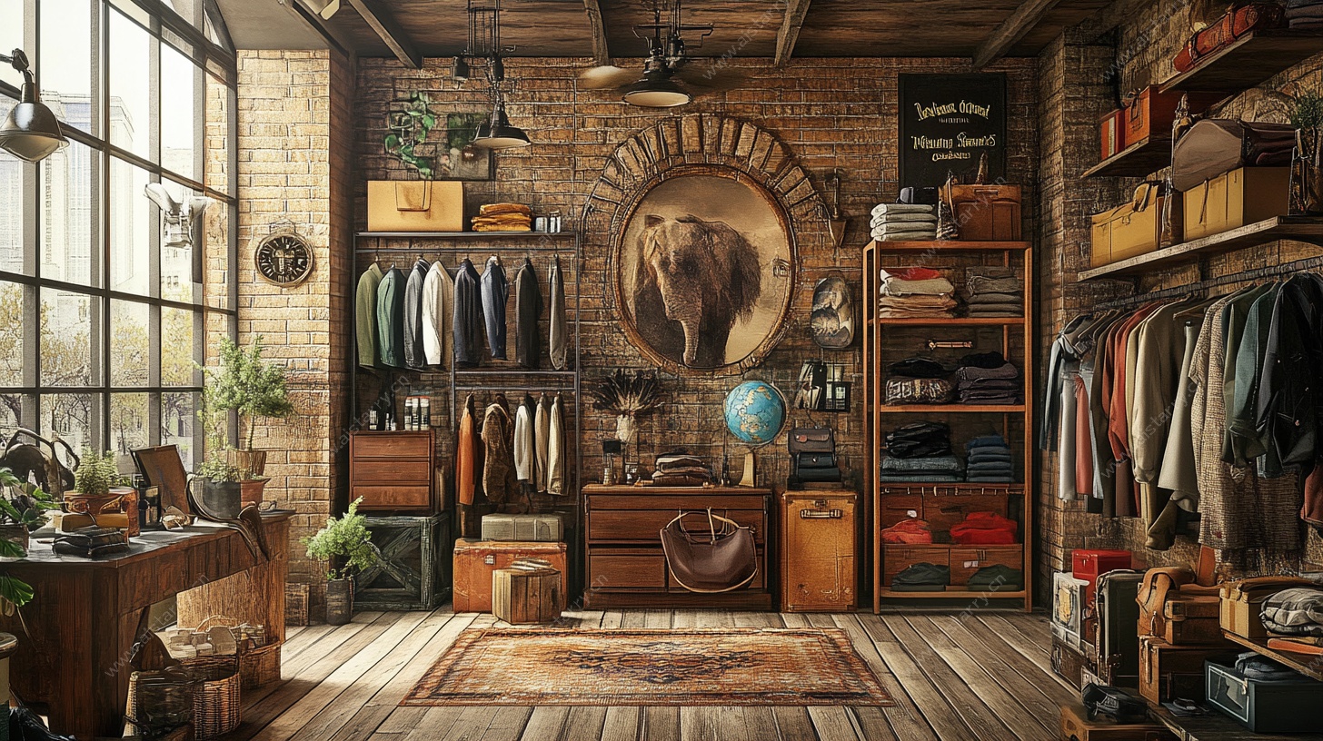 复古风男士衣物储藏室