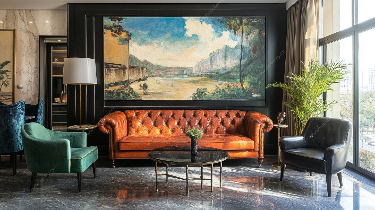 现代奢华客厅艺术装饰场景