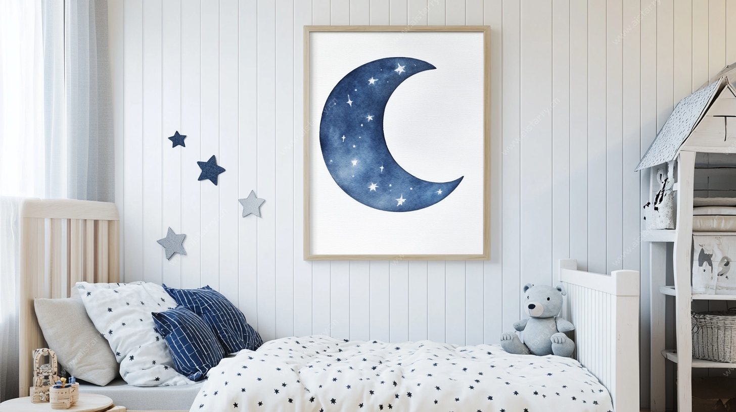儿童房梦幻月亮装饰画