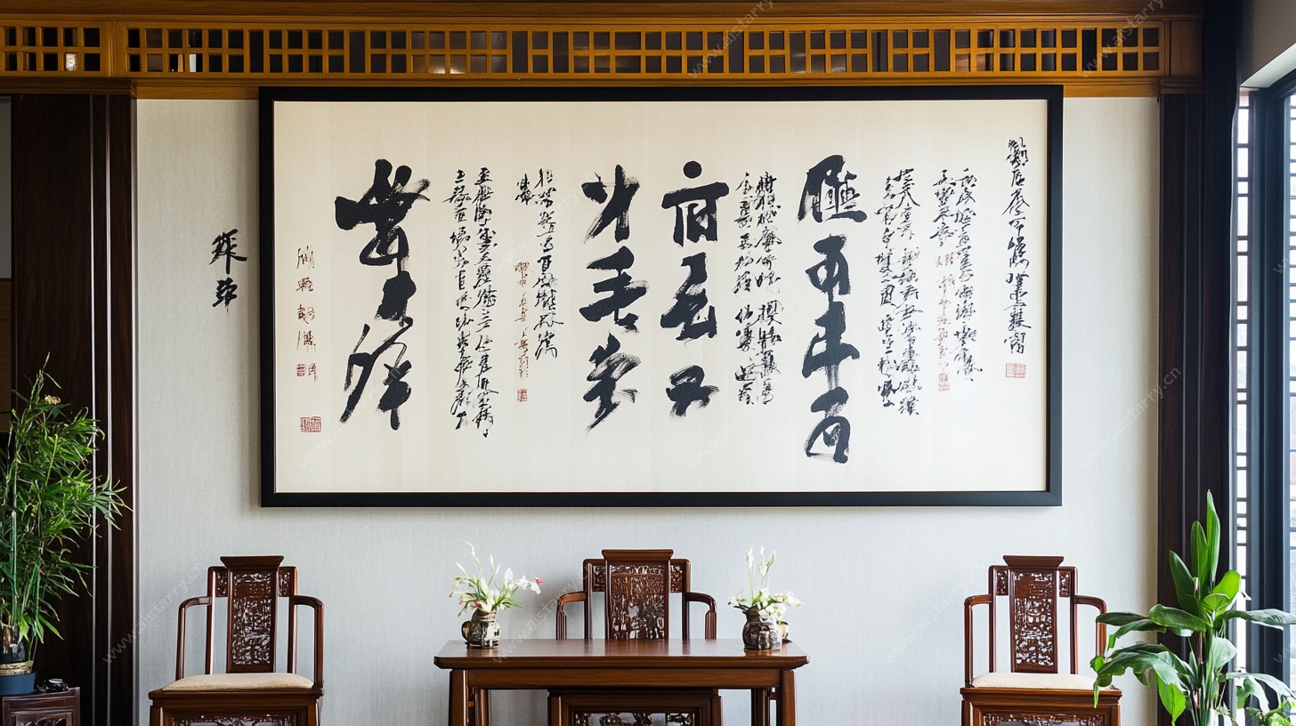 中式书房书法装饰字画