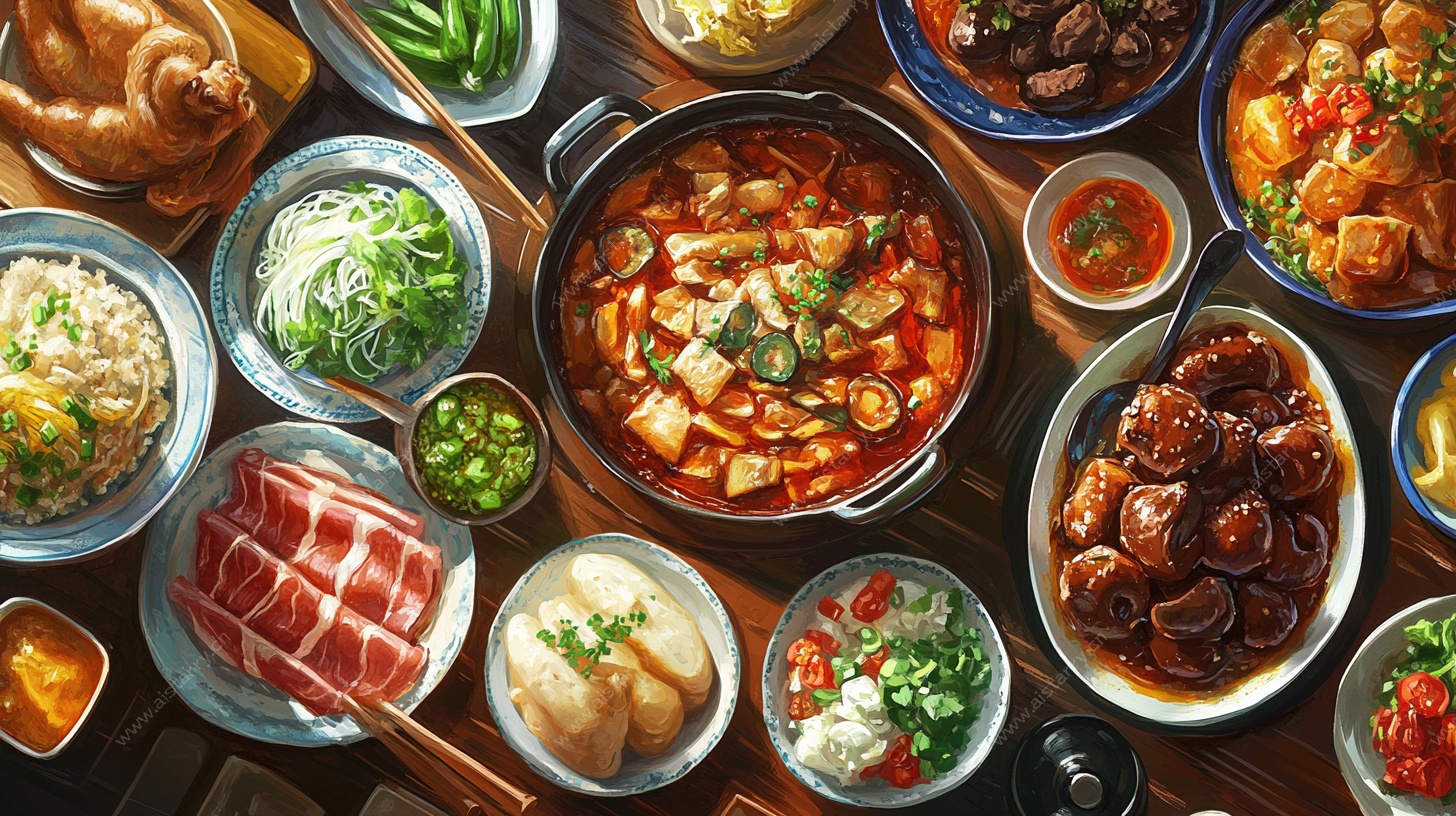 丰盛中式美食盛宴