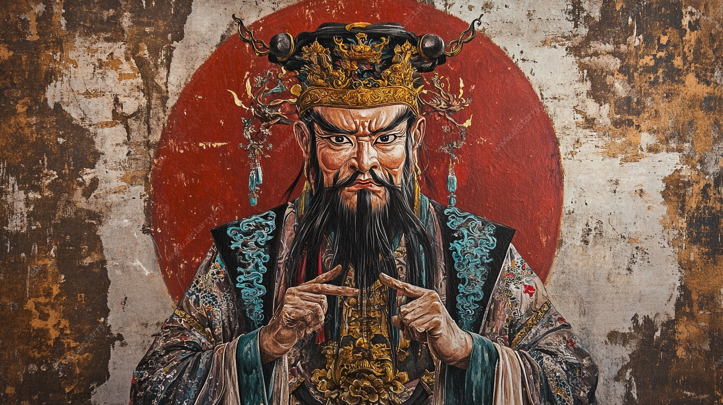 中式古风帝王壁画形象