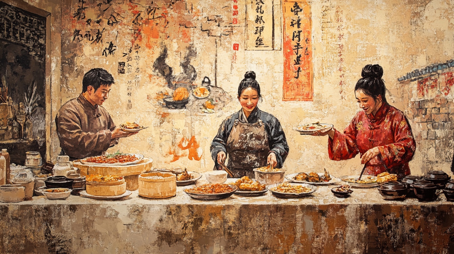 古代家庭聚餐场景