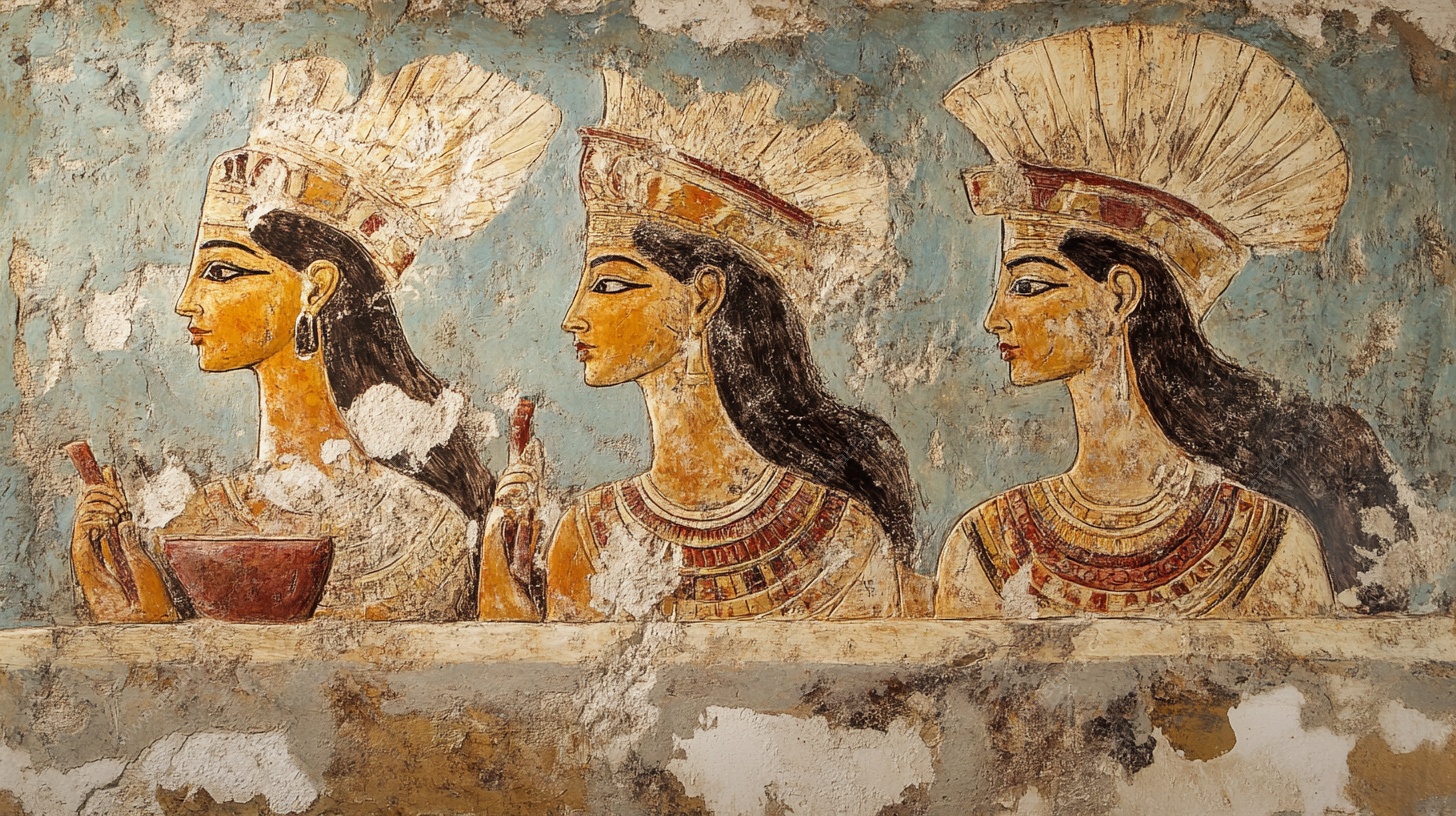 古希腊壁画中的三位女性