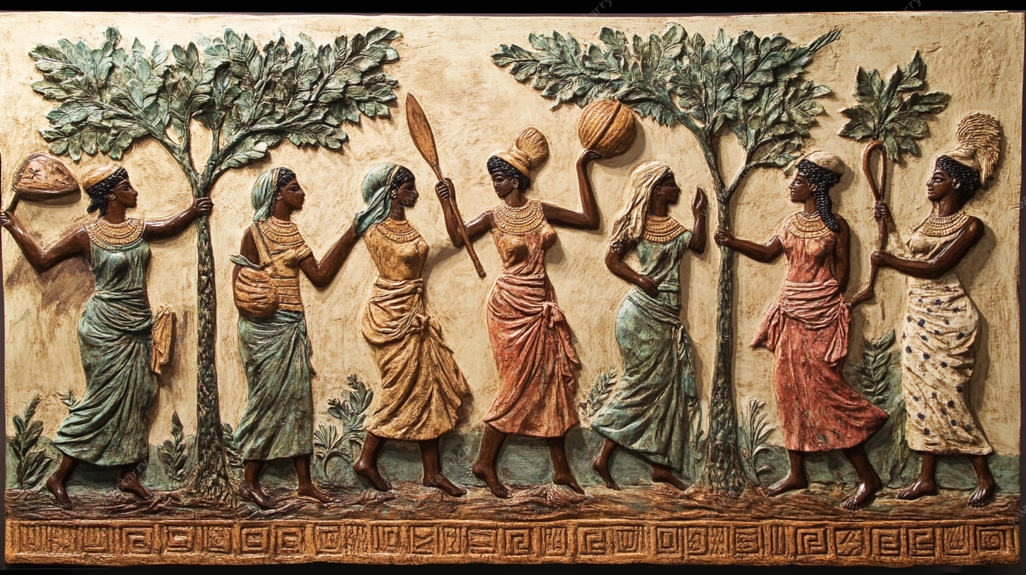 非洲风情人物浮雕艺术作品