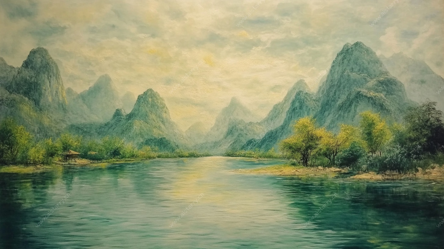 山水油画风景