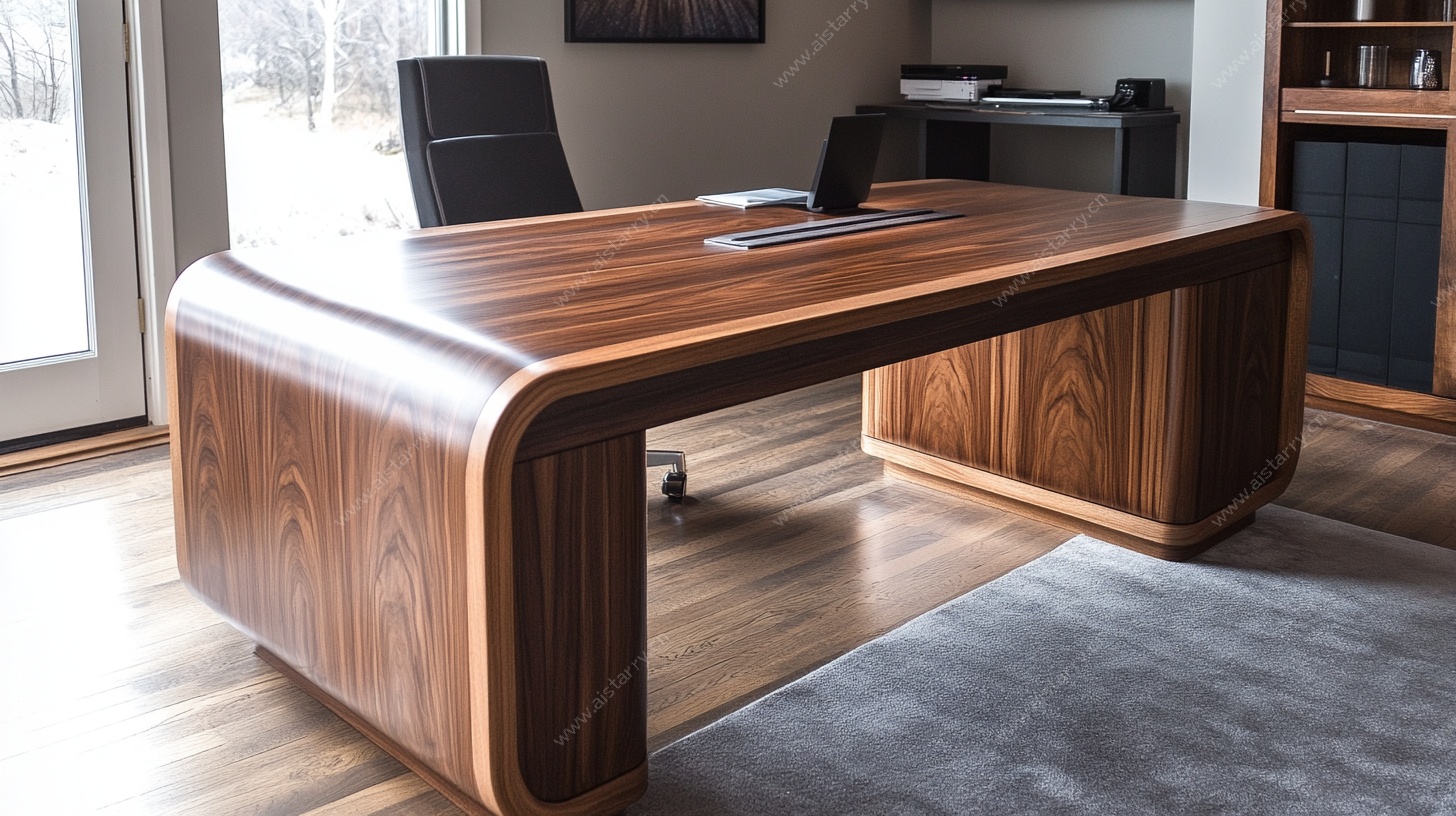 现代风格实木办公书桌