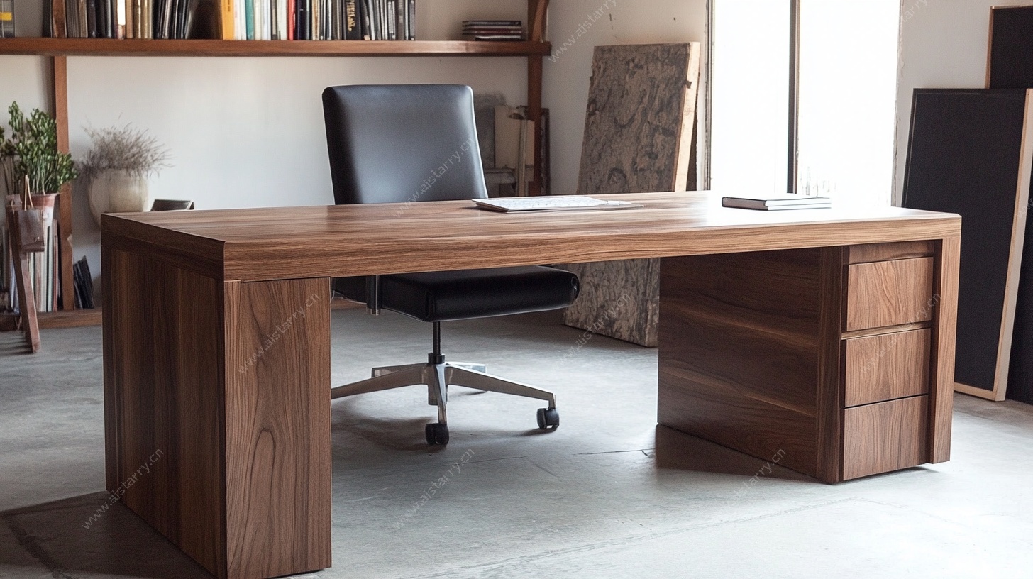 现代风格实木办公桌椅组合