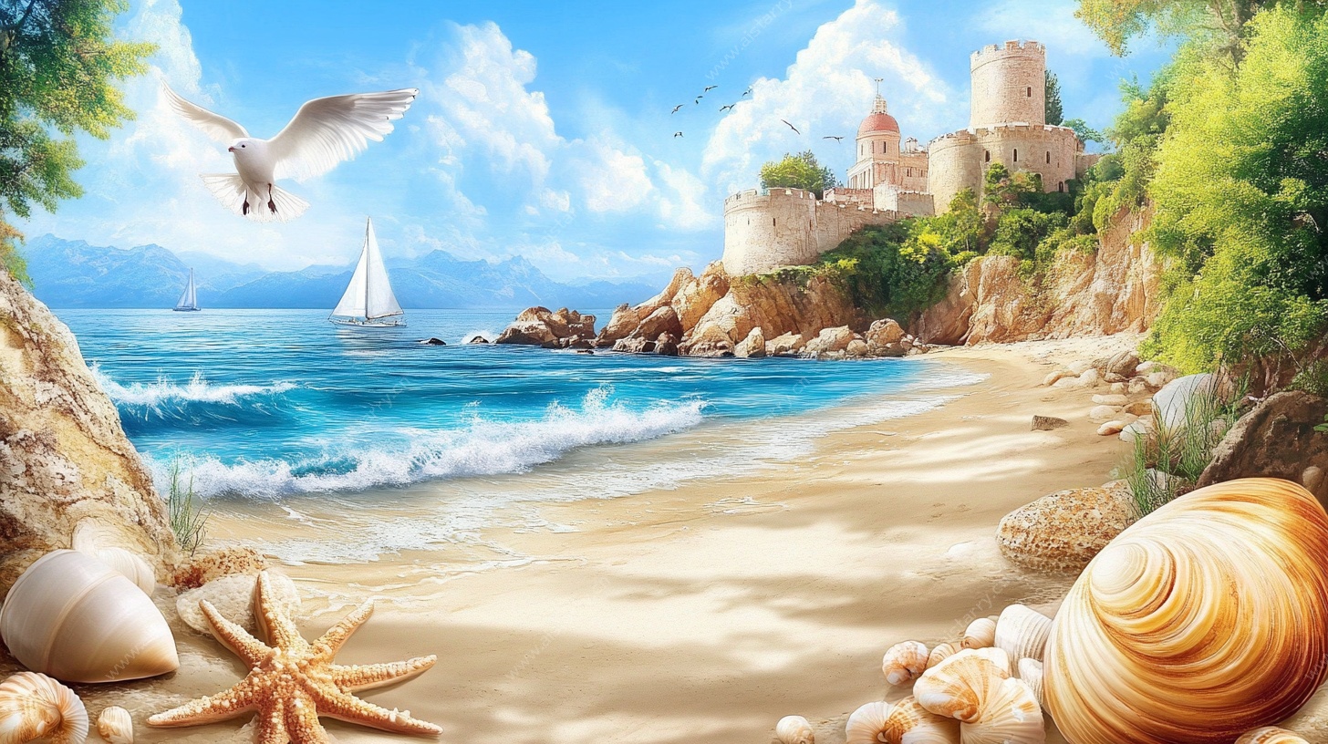 梦幻海滨城堡美景