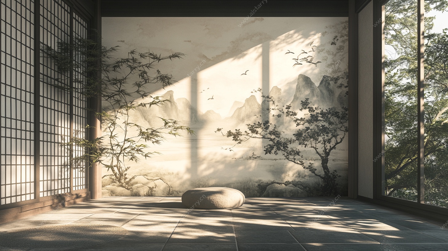 日式禅意茶室静谧空间