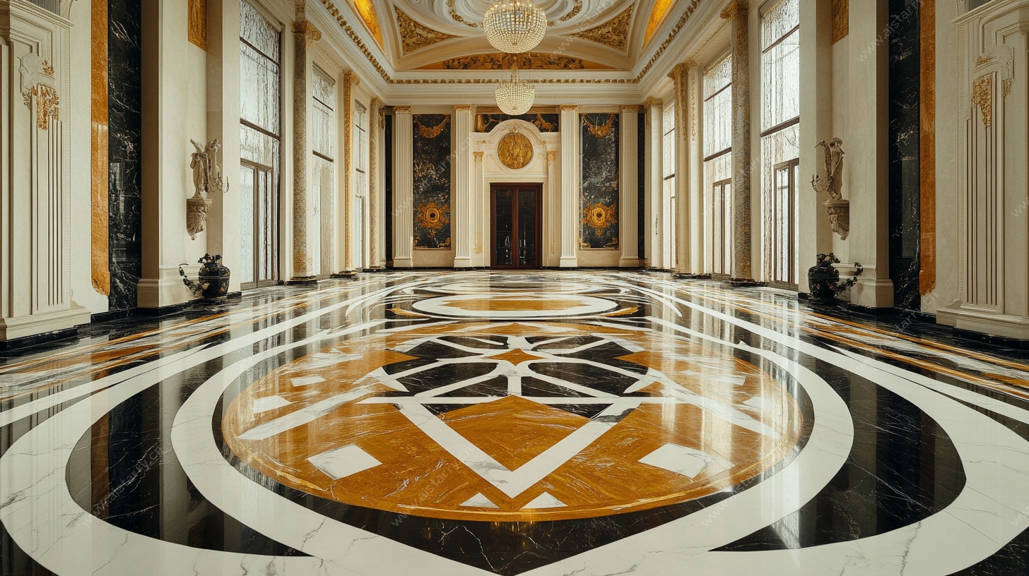 豪华古典大厅内部景观