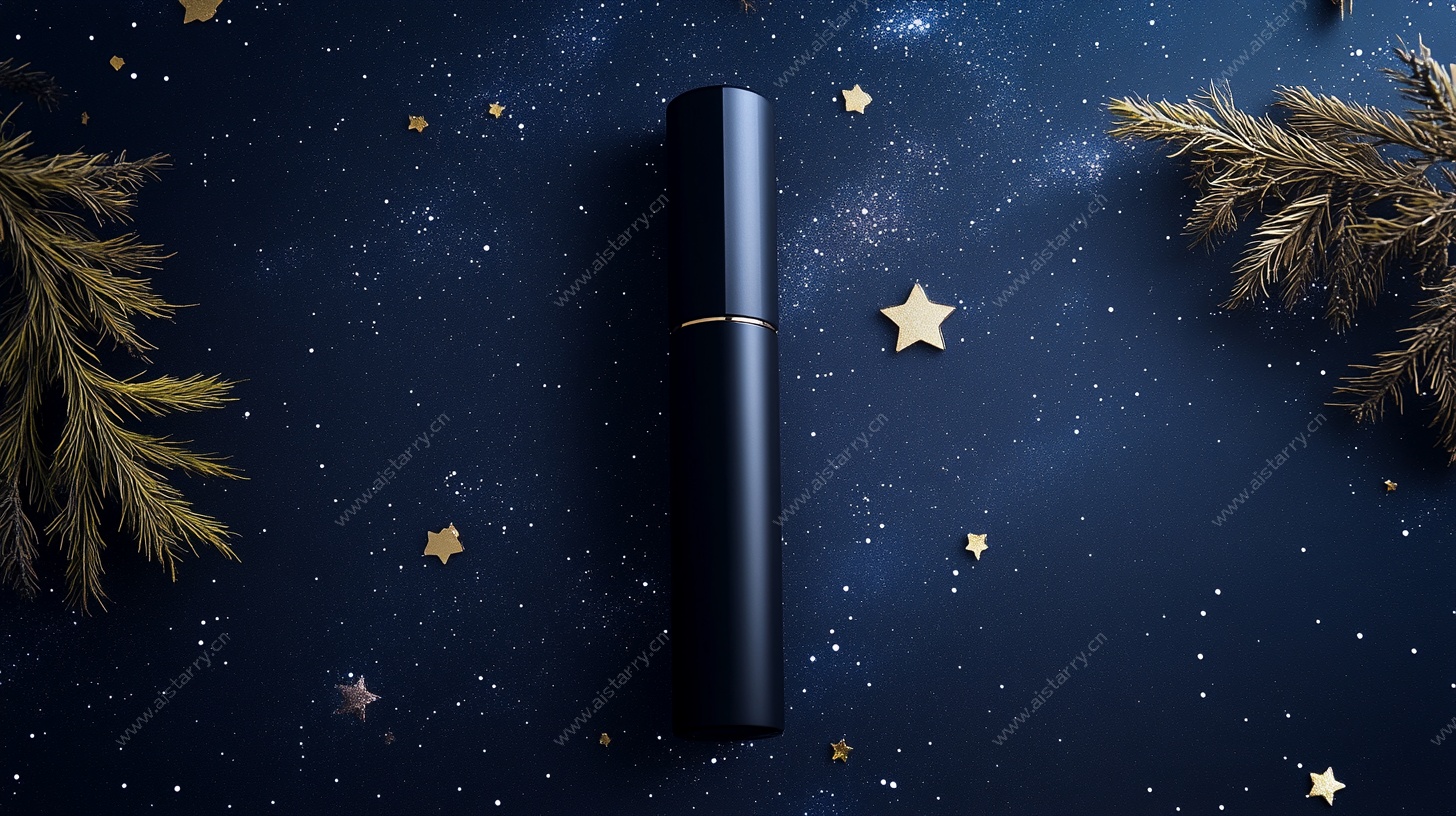 深蓝背景下的圣诞装饰元素