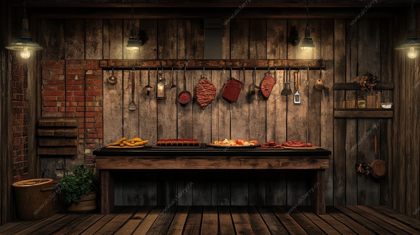 复古风乡村肉类陈列空间
