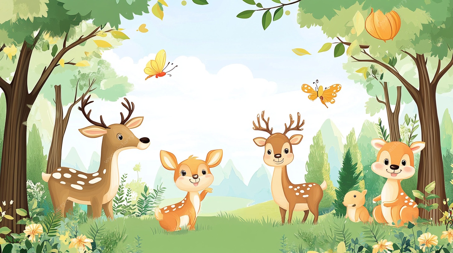 森林中的小鹿家族