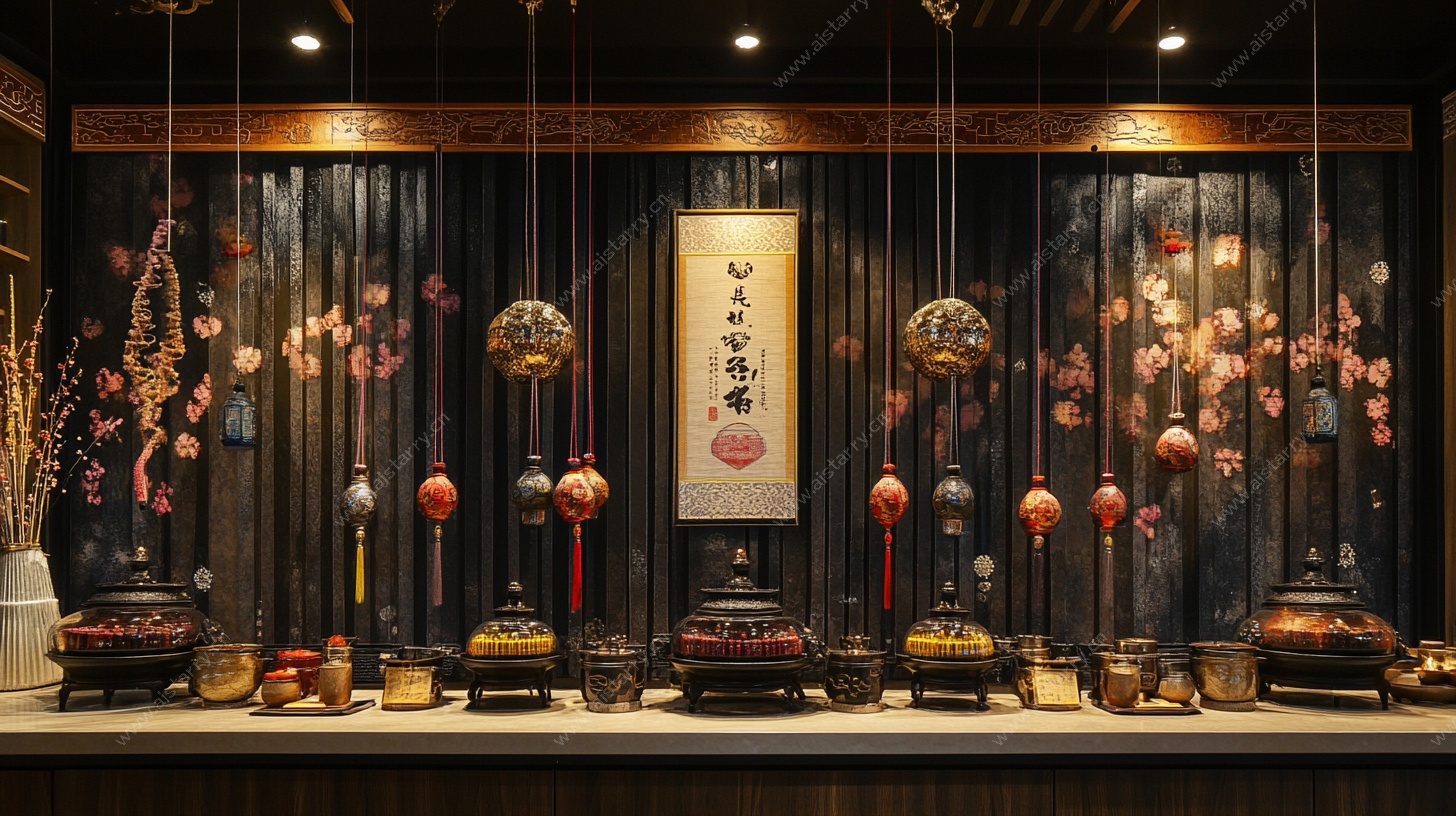 中式典雅香道用品陈列