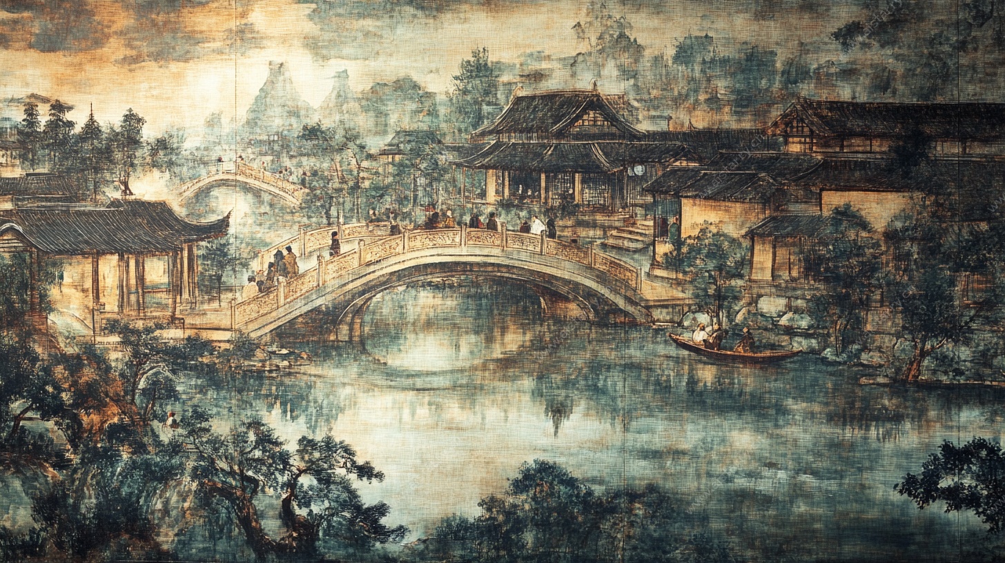 古风江南水乡景致图