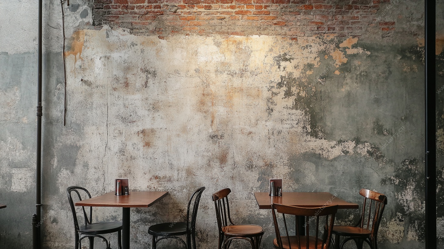 复古风室内桌椅墙面场景