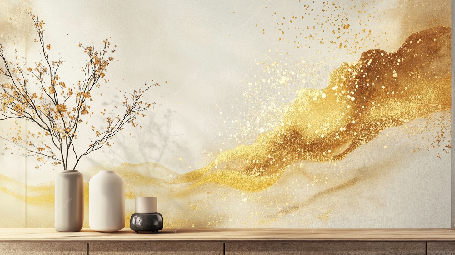 金色云雾墙饰 雅致摆件