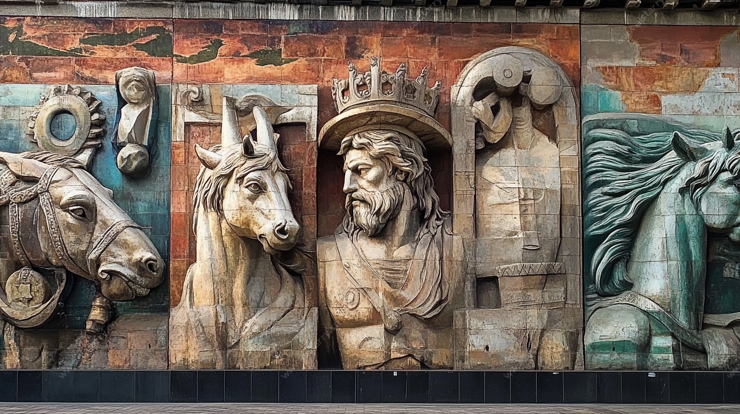 古典人物动物浮雕艺术