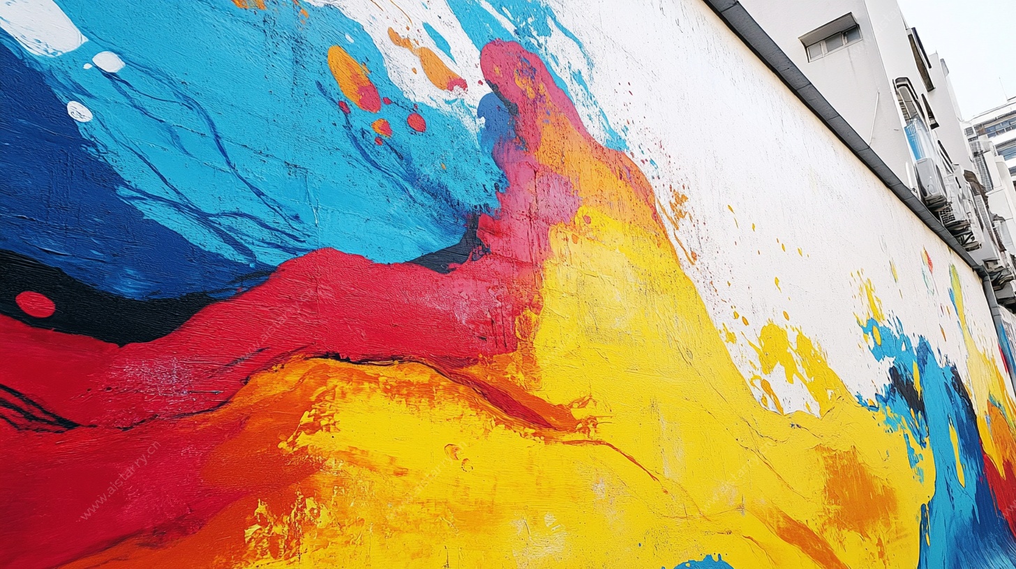 多彩街头涂鸦艺术墙面