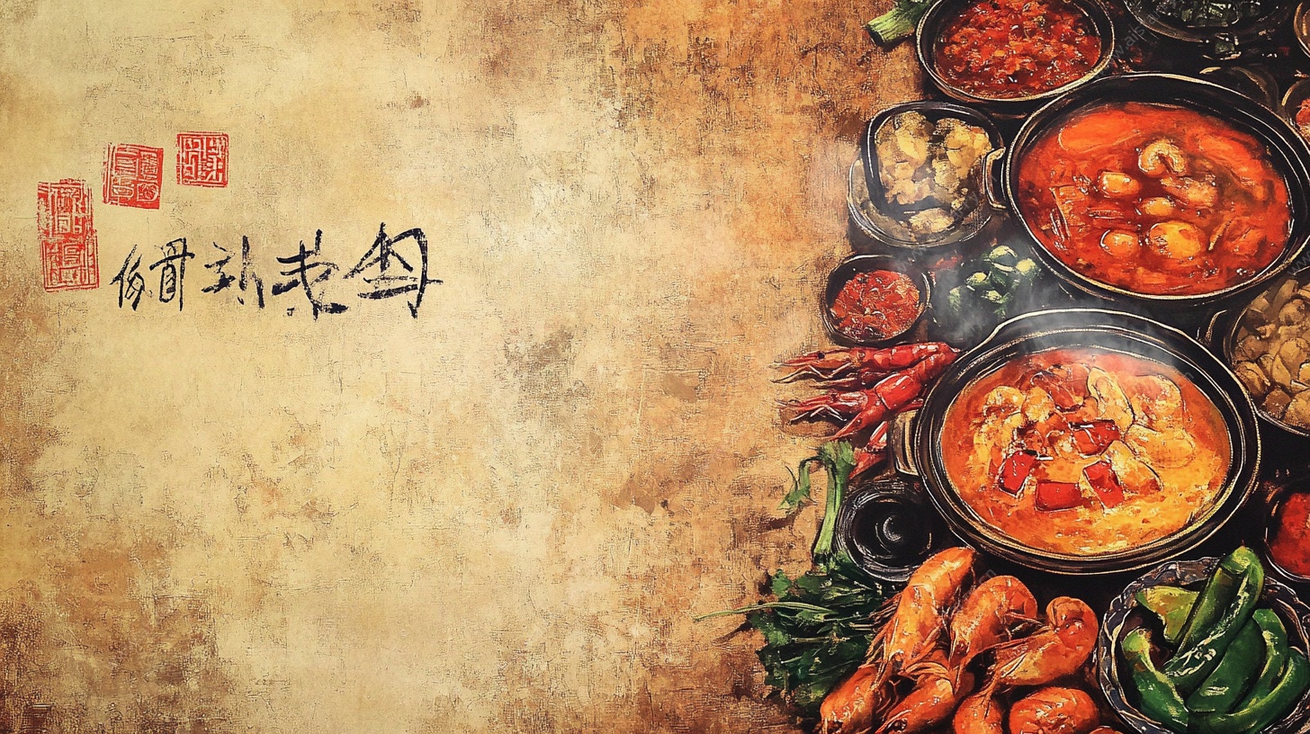 传统国潮风美食插画