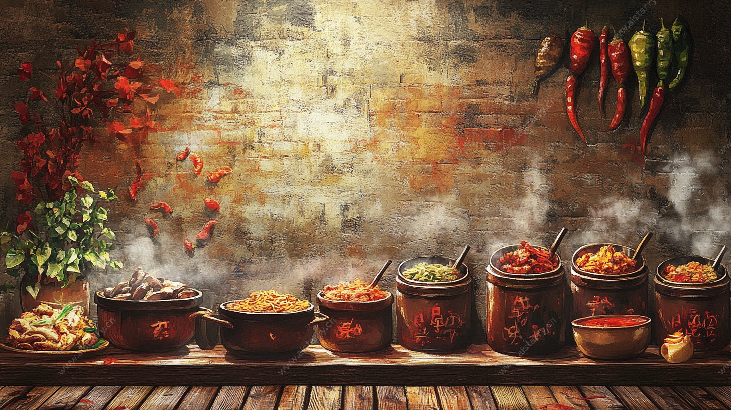 厨房美食盛宴 陶罐佳肴飘香