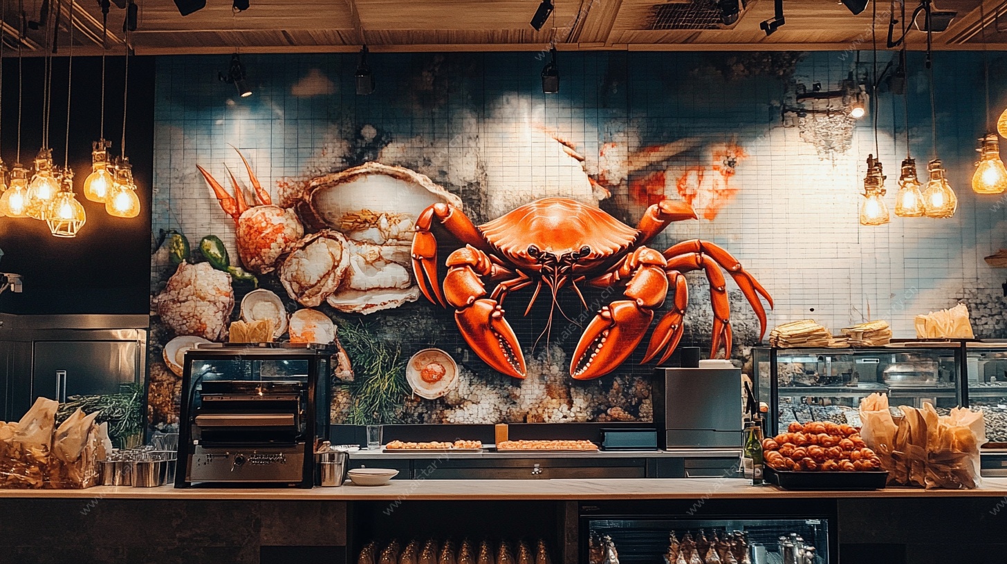 海鲜餐厅的鲜活艺术装饰