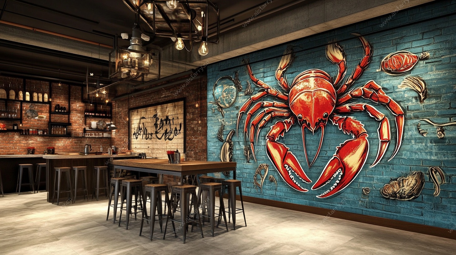 海鲜主题餐厅室内场景