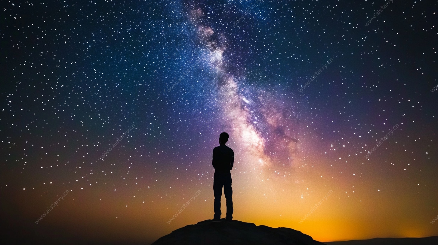 人立星空下 眺望璀璨宇宙