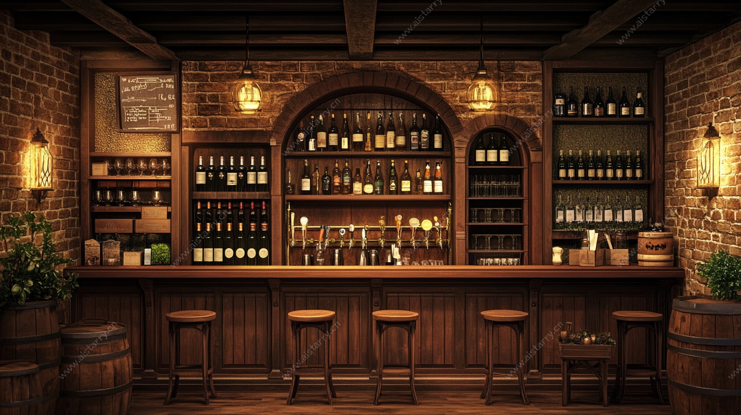 复古风格的温馨酒吧场景