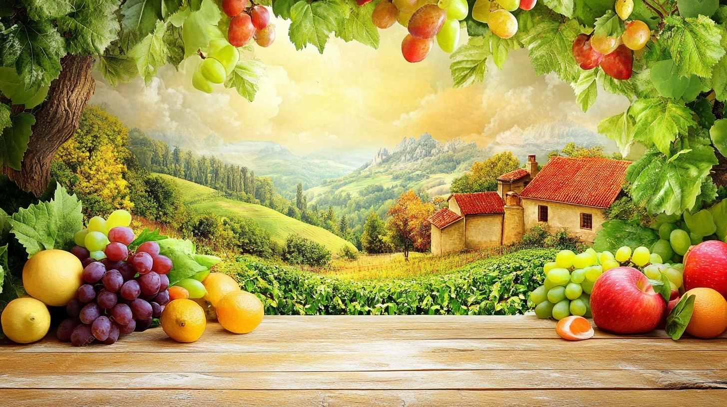 田园果香风景图