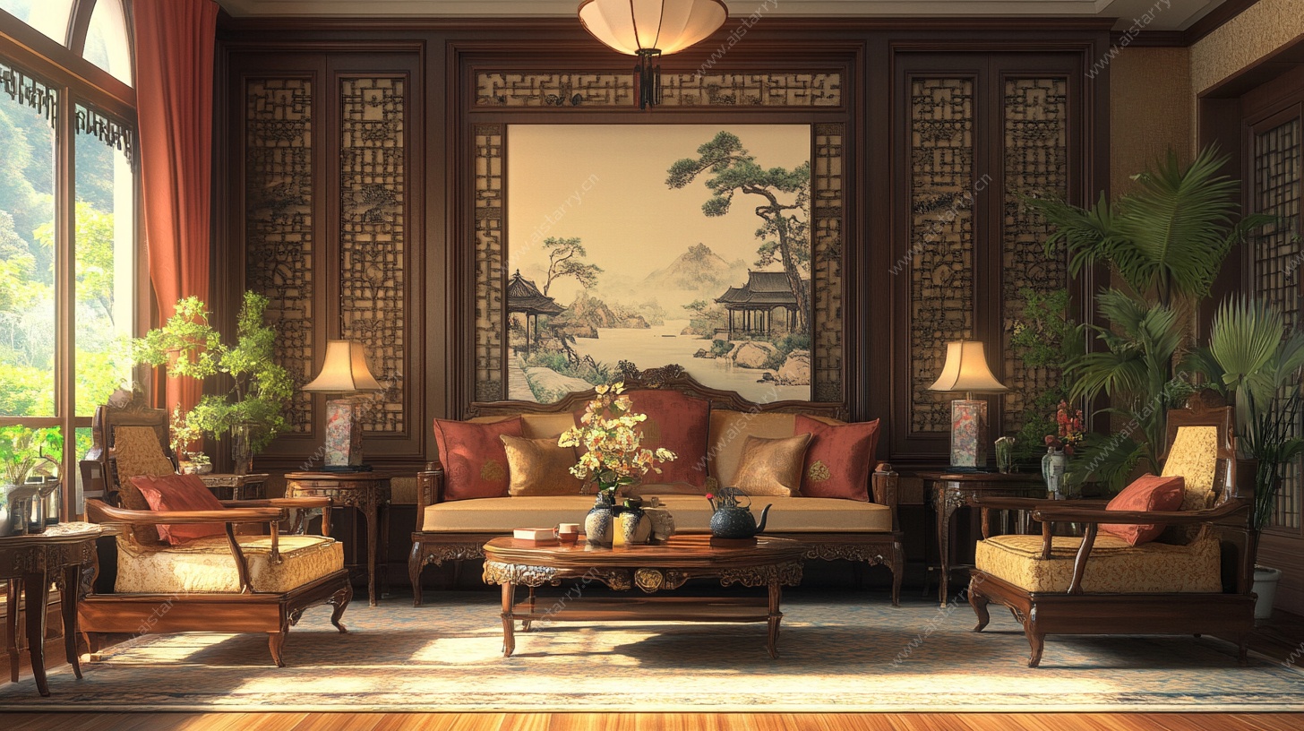 中式典雅客厅家居场景