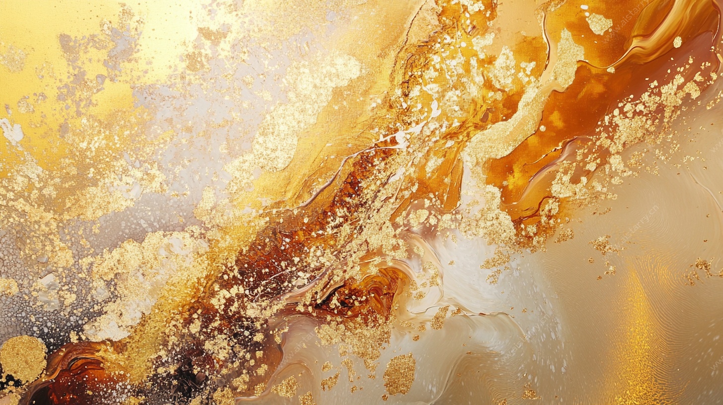 金色梦幻流体艺术纹理