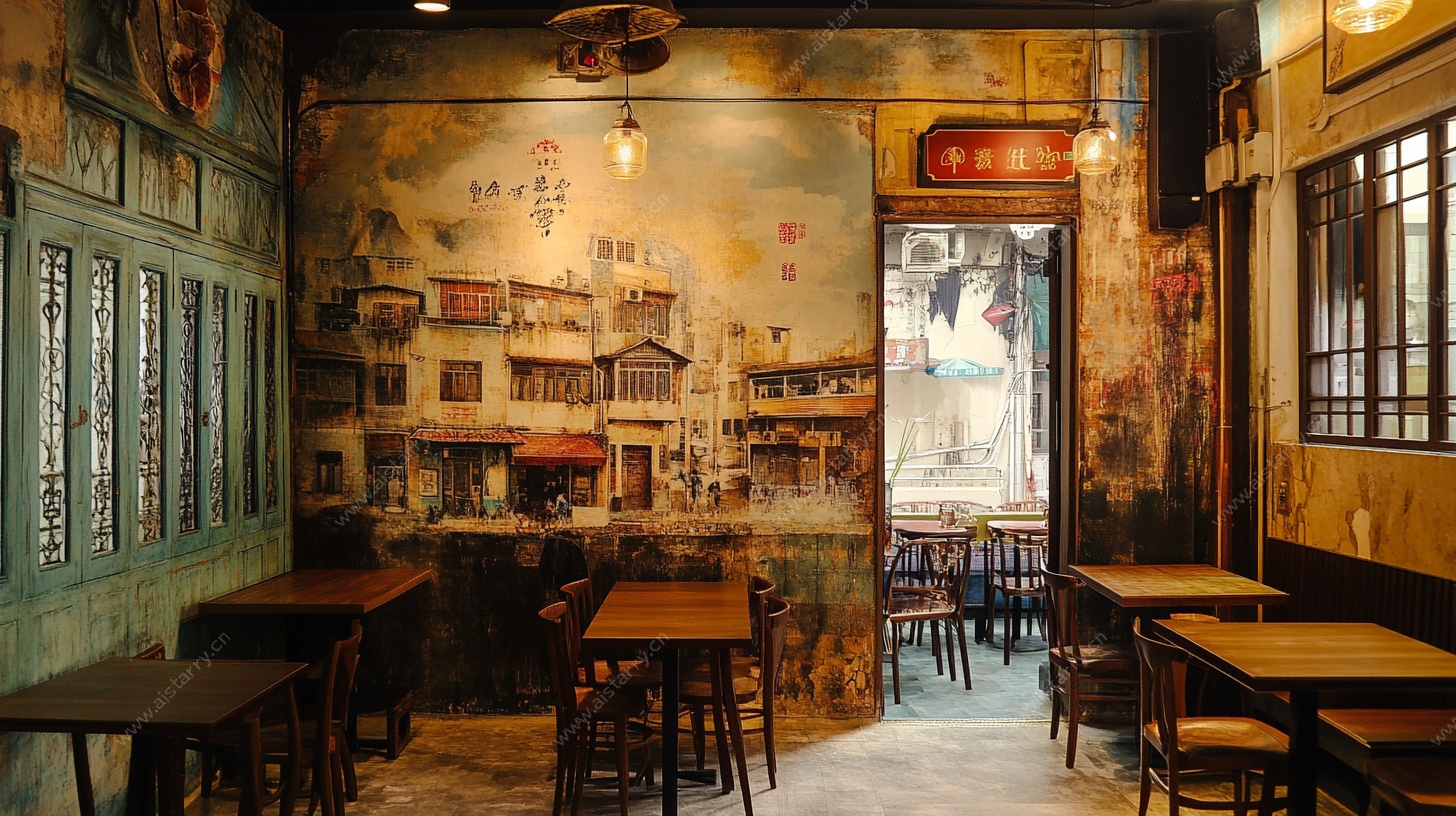复古风餐厅室内场景