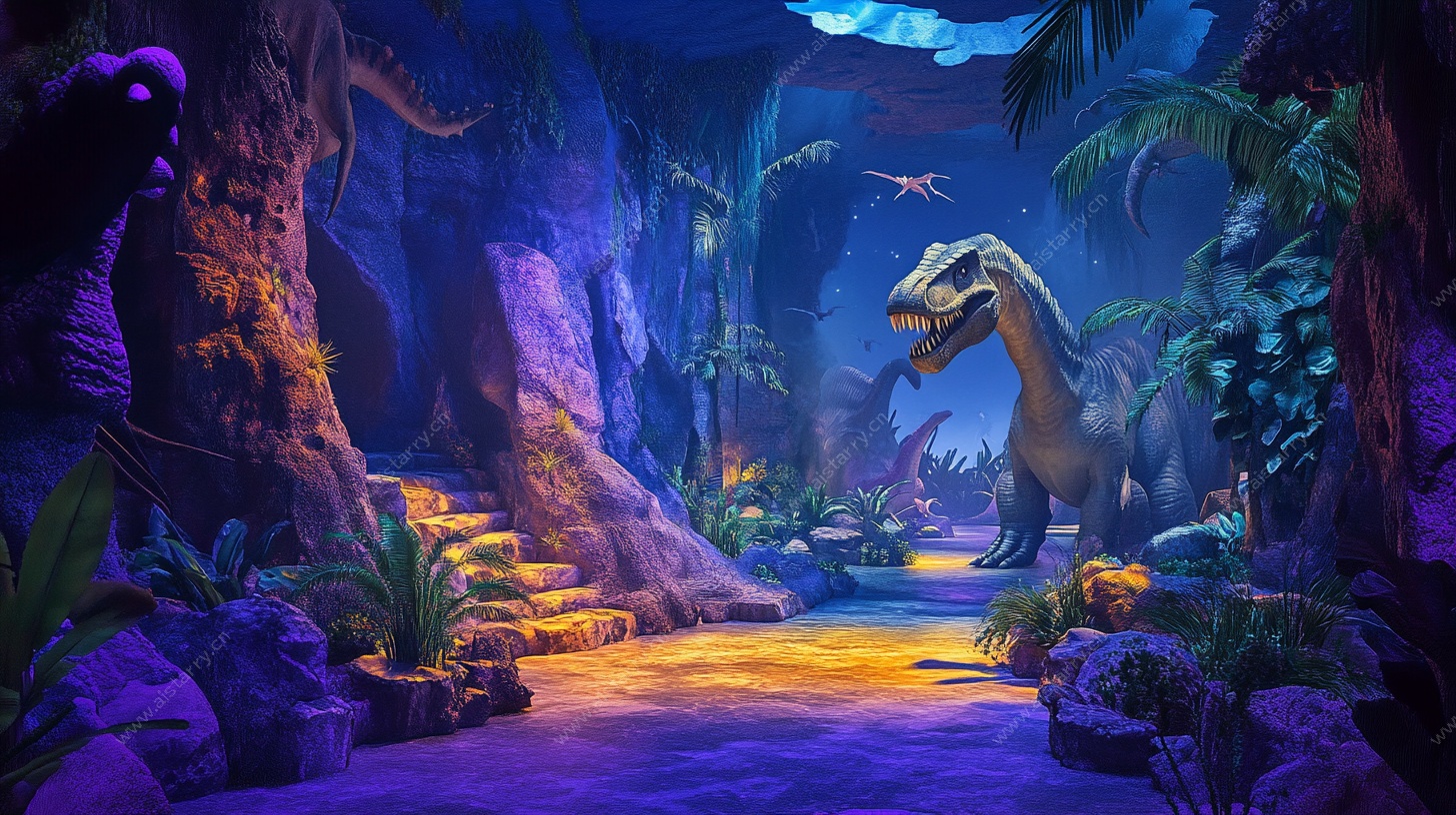 奇幻恐龙洞穴探险场景