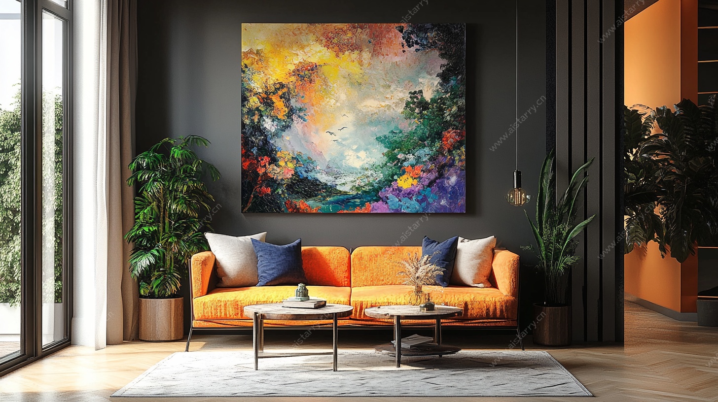 现代风客厅的艺术装饰画